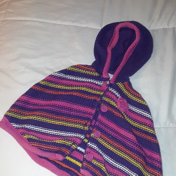 Size 24 months baby girls poncho hoodie cape shawl - Picture 7 of 9